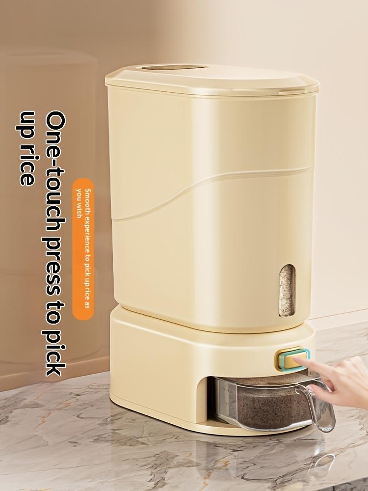22 Lb/10kg Large Capacity Rice Container with Measuring Cup and Time Markings - Plastic Grain Storage Bin - Airtight,, Moisture-Proof Flour Storage Container, Rice Bin, Storage Container for Flour, Grains, Beans, Pet Food, Cat Food, Dog