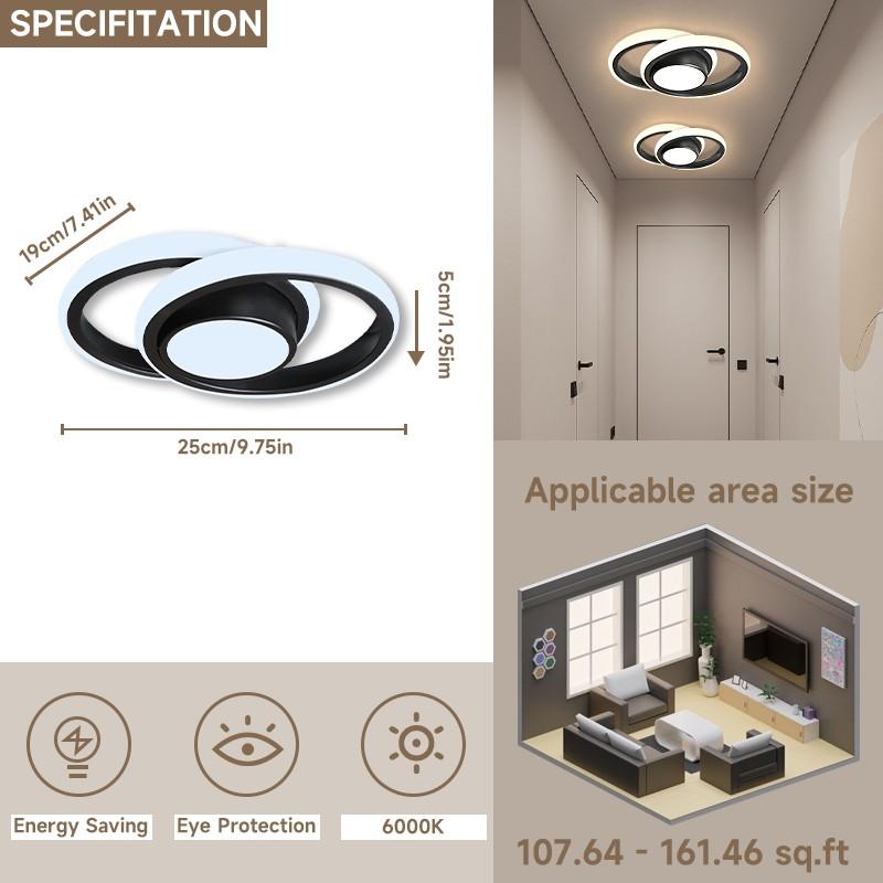 Modern LED Ceiling Light, Adjustable Dimmable Half-Inset Lighting, Home Decor Lamp for Kitchen Bedroom Living Room, Perfect Gift, Adjustable Dimming, Modern Mood Lighting