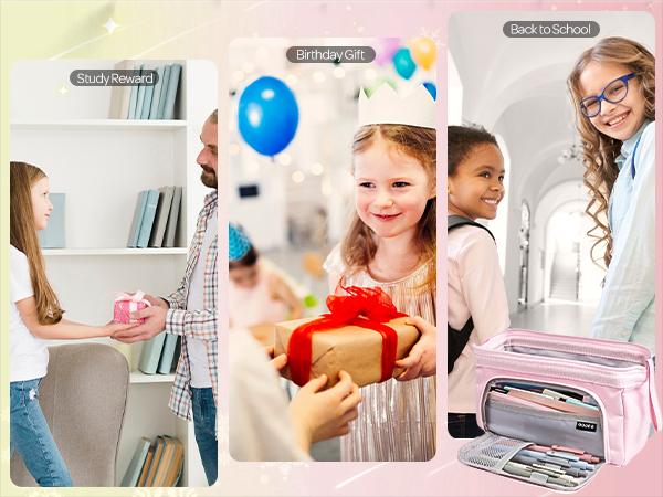 Nicpro 55 Pack Aesthetic School Supplies, Bible Study Supplies with Cute Pen Case, 12 Pastel Highlighters, 11 Color & Black Ink Gel Pens, 6 Mechanical Pencils, Bible Study Kit for Women Girls Stationery