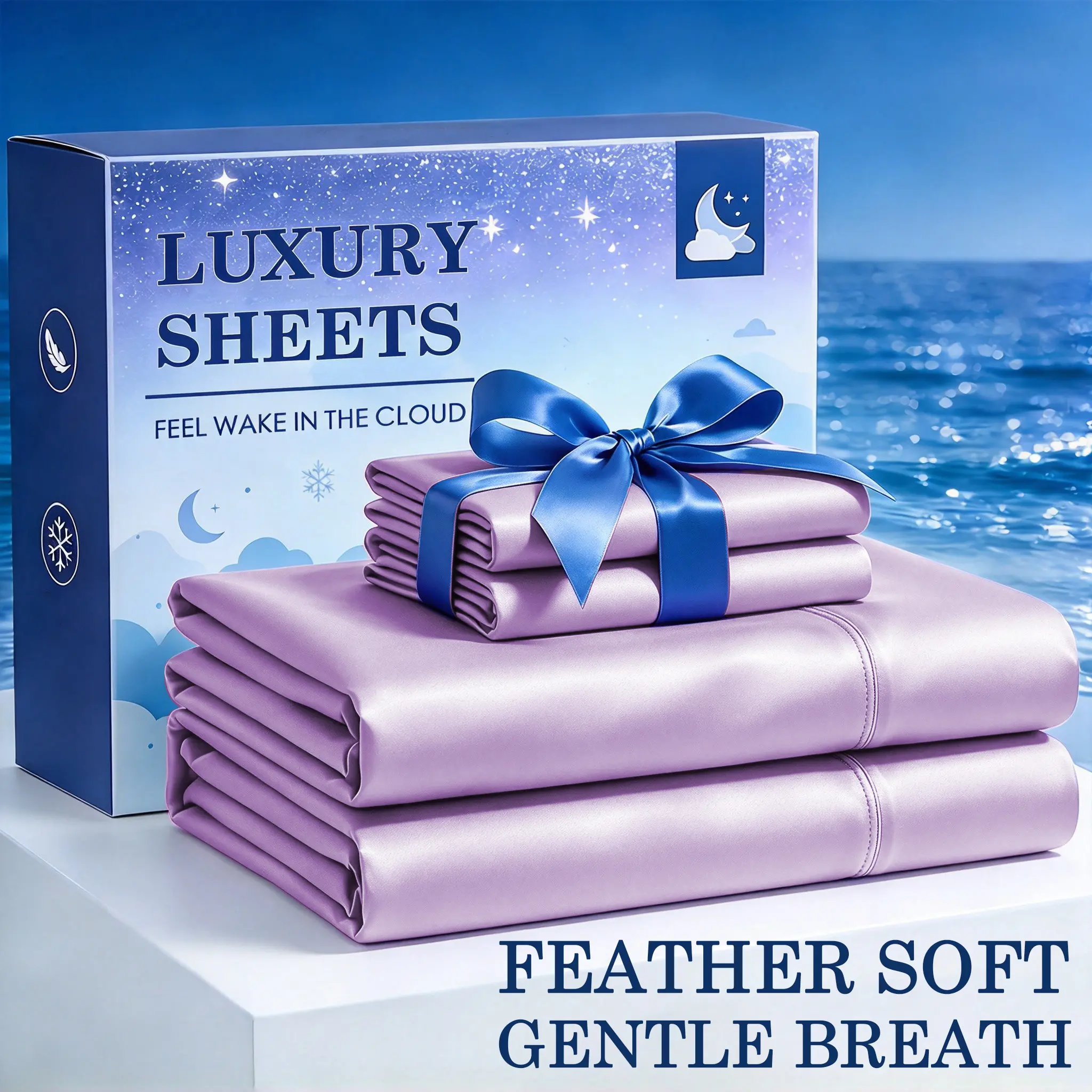 OS OMYSTYLE Ultra Soft Bamboo Queen Sheet Set - Lightweight Breathable Bed Sheets, 16 Inch Deep Pocket Fitted Sheet Included, 2 Pillowcases, Premium Everyday Bedding