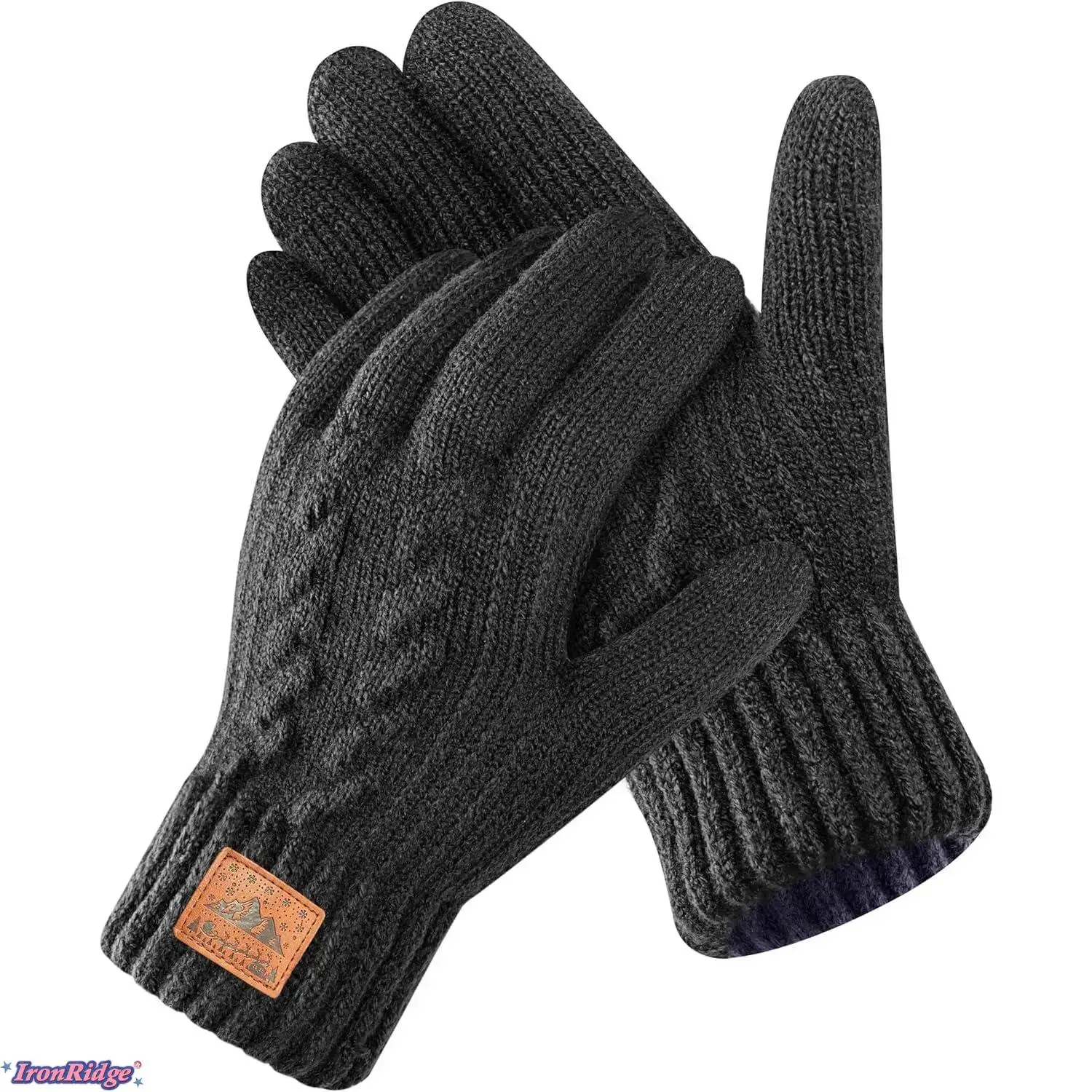 [IronRidge] Merino Wool Blend Gloves for Men & Women, Thermal Winter Cold Weather Gloves with Touchscreen Compatibility & Warm Fleece Liner