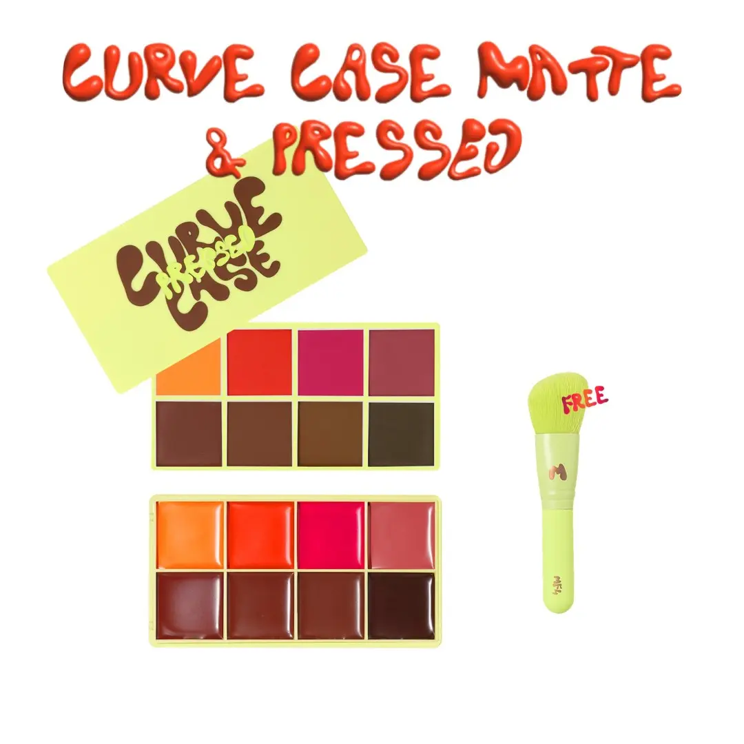 CURVE CASE CREAM/ MATTE & PRESSED DUO WITH FREE MINI MF4 BRUSH- MADE BY MITCHELL