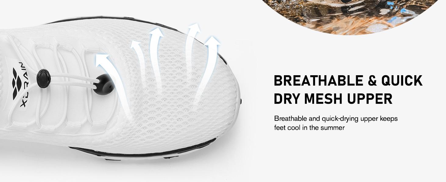 ALEADER Men's Xdrain Aqua Shoes Lightweight Breathable Water Sports Footwear for Beach Seaside Pool Quick Dry Mesh Upper 3D Dual Cushion for All-Day Comfort SpringStatements