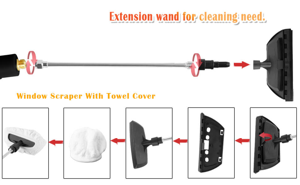 2500W High-Temperature Handheld Steam Cleaner, 40.58oz - Versatile with Window Scraper & 3 Brush Heads, Adjustable Steam Knob for Efficient Home Cleaning - Ideal for Kitchens, Bathrooms, Glass & More, Steam Cleaner for Car