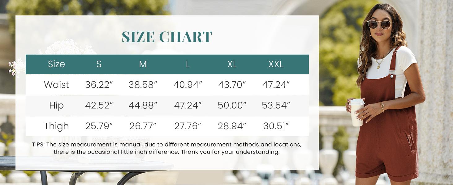 UANEO Women's Cotton Linen Short Overalls Casual Summer Bib Shortalls with Pockets Lady Comfort Minimalist