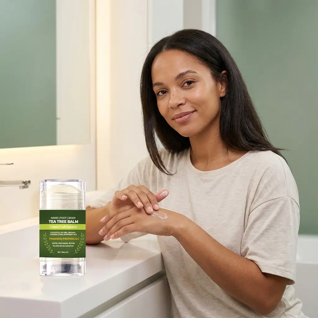 Tea Tree Oil Skin Balm, Soothes Itchy, Dry, and Irritated Skin, Helps Calm Redness and Discomfort from Friction, Chafing, and Bug Bites, Natural Formula with Tea Tree Oil, Safe for All Ages, Non-Greasy and Quick-Absorbing.
