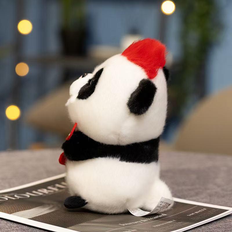 18cm New Simulated Music Panda Doll Stuffed Plush Toy Pillow Handmade Cartoon Anime Suitable Children's Birthday Gift Fun Doll