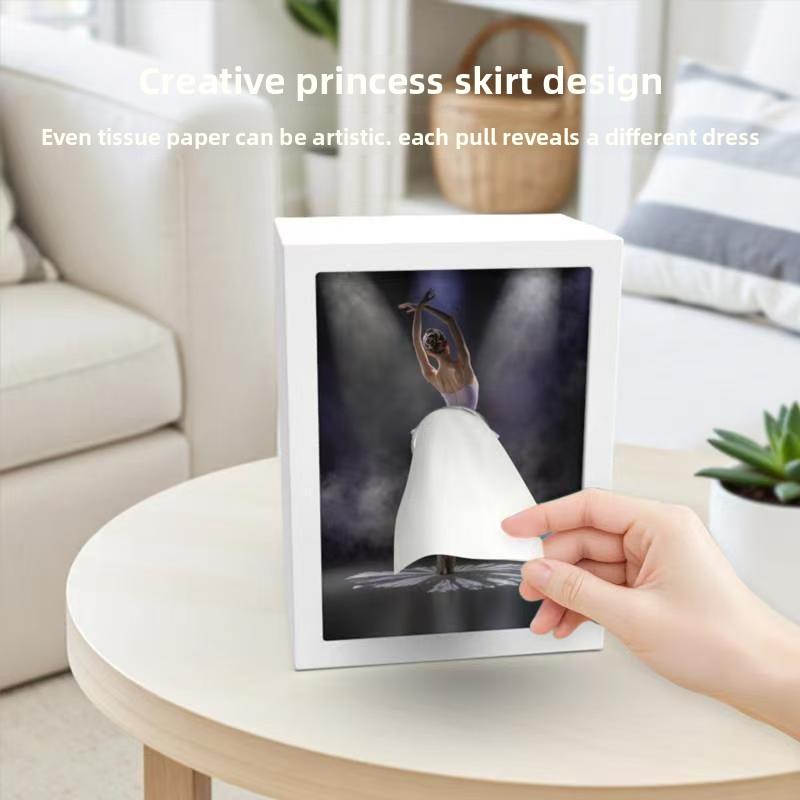 Creative Skirt-Shaped Tissue Holder with Interchangeable Patterned Lid Adorably Designed Animal-Themed Decorative Lamp Perfect for Bathrooms, Living Rooms, and Bedrooms