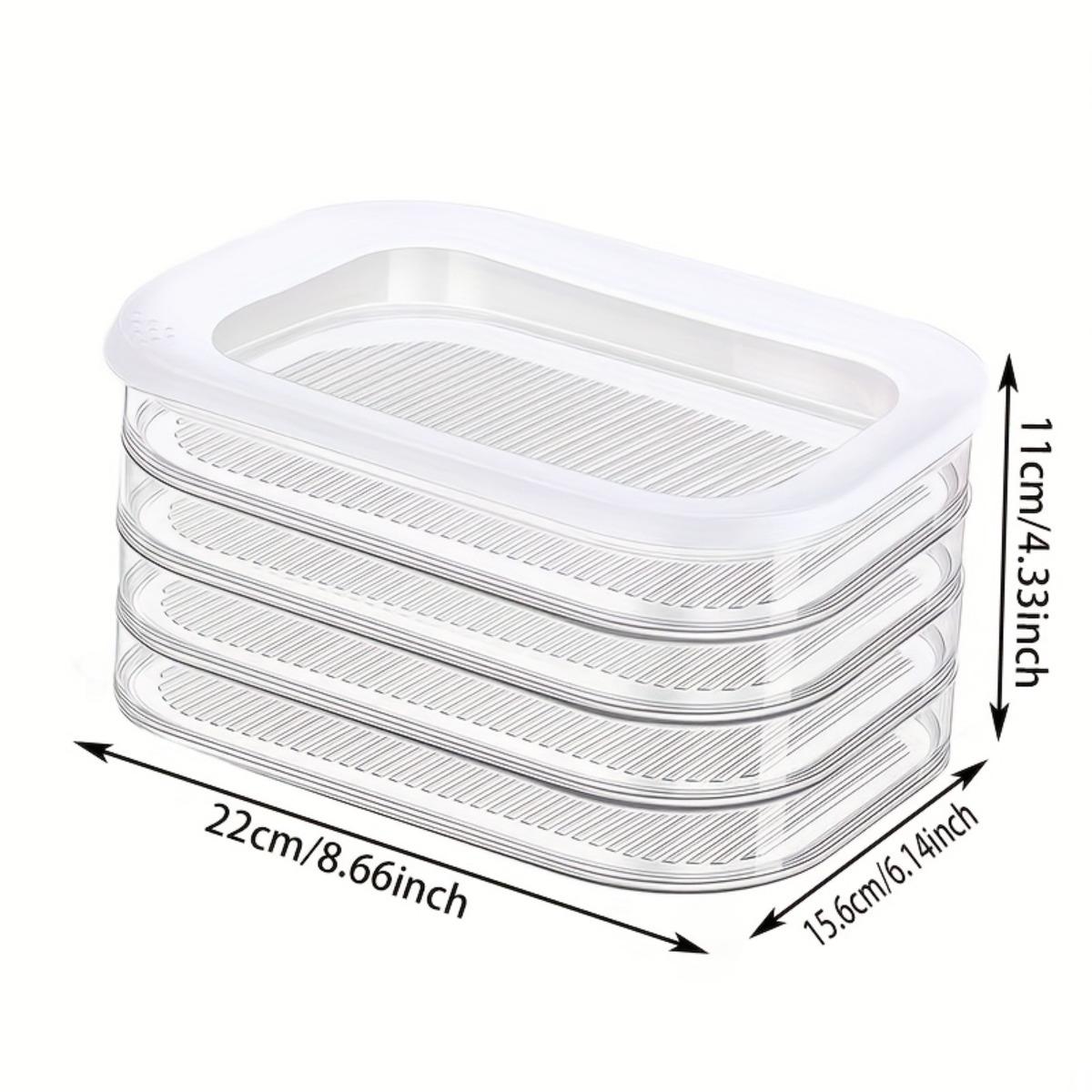 Stackable Food Storage Containers, Refrigerator Organizer, Meat Preservation Box, Reusable Leak-Proof Design, Space-Saving, Fits Bacon, Ham, Cheese