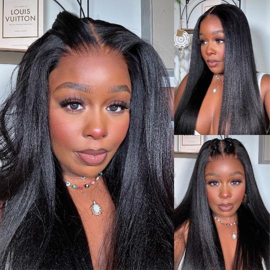 【Upgraded Drawstring】Sunber Glueless Yaki Straight Short Bob Wig Pre-Cut 7x5/13x4 Pre Everything Human Hair Wigs with Invisible Knots