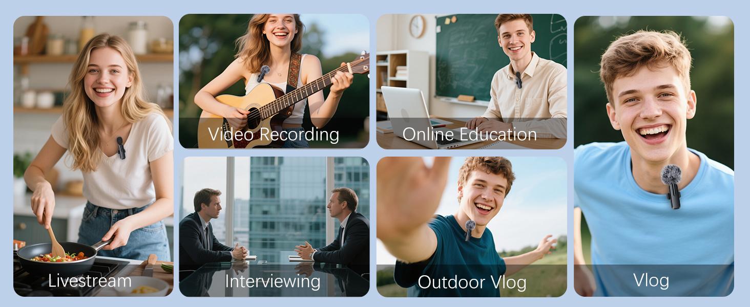 Mini Wireless Microphone for iPhone, Clip-on Lavalier Mic with Charging Case, Noise Reduction Mic for TikTok Video Recording