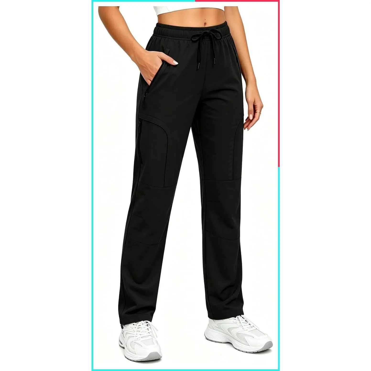 Women's UPF 50+ Water-Resistant Quick-Dry Stretch Hiking Cargo Pants with 5 Zip Pockets