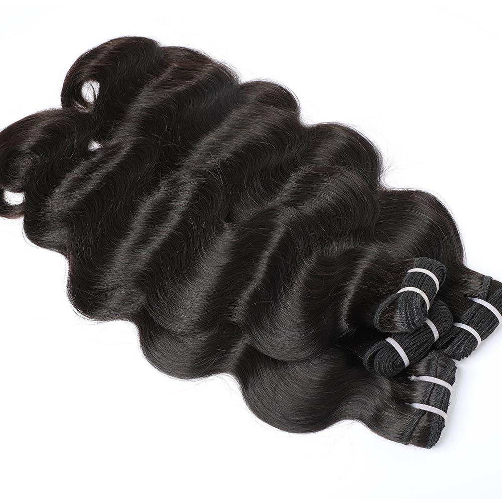 Iwish 15A Raw Human Hair Body Wave Bundles Indian Thick Ends No Tangle Shedding Natural Black Color 1B Weave 1/3 Pcs Hair Weave Bundle