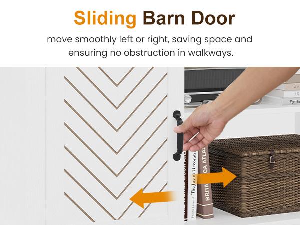 RoyalCraft Farmhouse Fireplace TV Stand for 65+ Inch TV, Entertainment Center with 23" Electric Fireplace with Remote, 34" Tall Modern Rustic TV Console with Sliding Bar Door for Living Room, Black