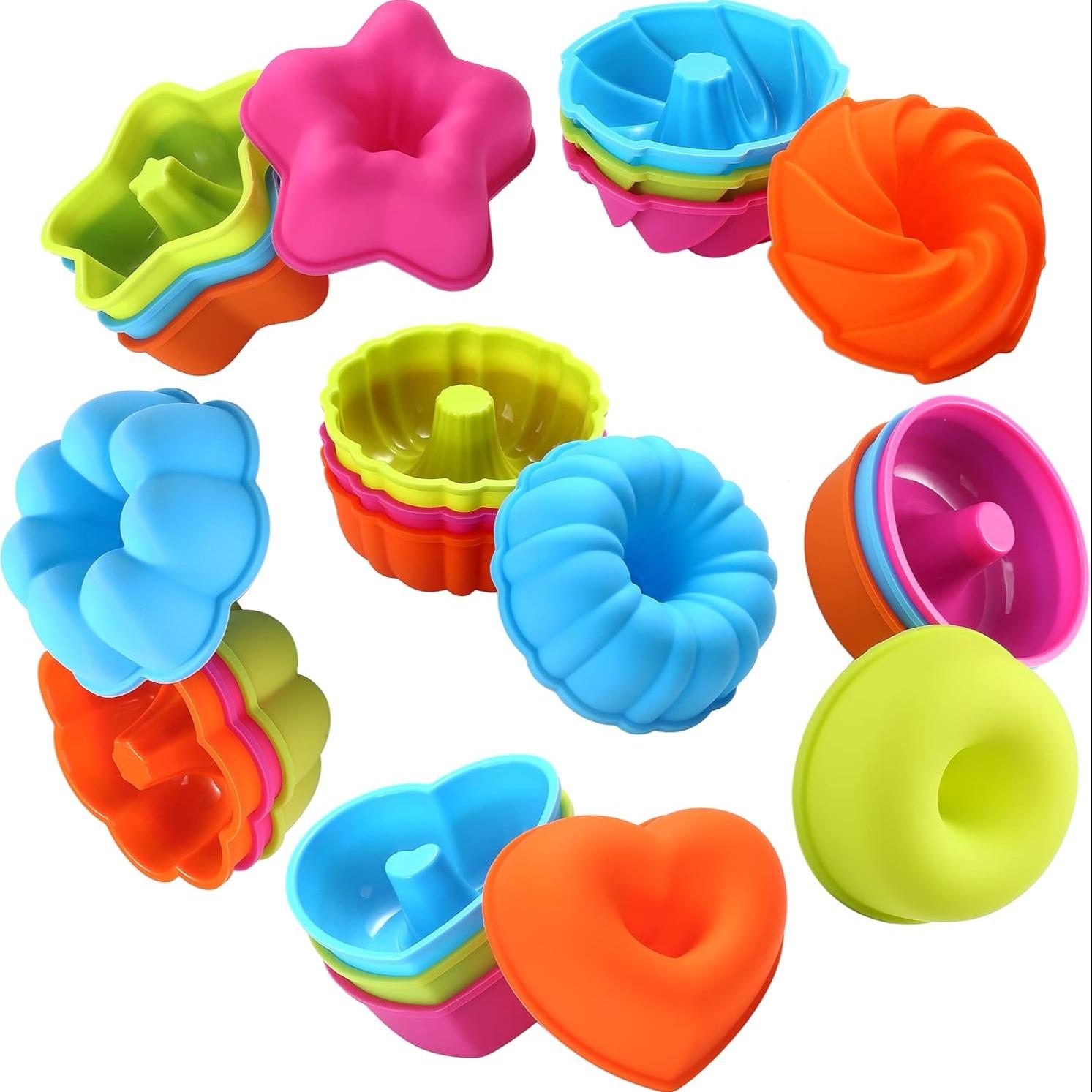 24 Pcs Silicone Cooking Molds, 6 Pcs Various Styles of Silicone Baking Cups, Non-Stick Cupcake, Donut, and Muffin Molds, Pastry Liners, Baking Supplies, Oven, Microwave, and Dishwasher Safe, Kitchen Appliance 24 Pcs Silicone Cooking Molds, 6 Pcs Various Styles of Silicone Baking Cups, Non-Stick Cupcake, Donut, and Muffin Molds, Pastry Liners, Baking Supplies, Oven, Microwave, and Dishwasher Safe, Kitchen Appliance