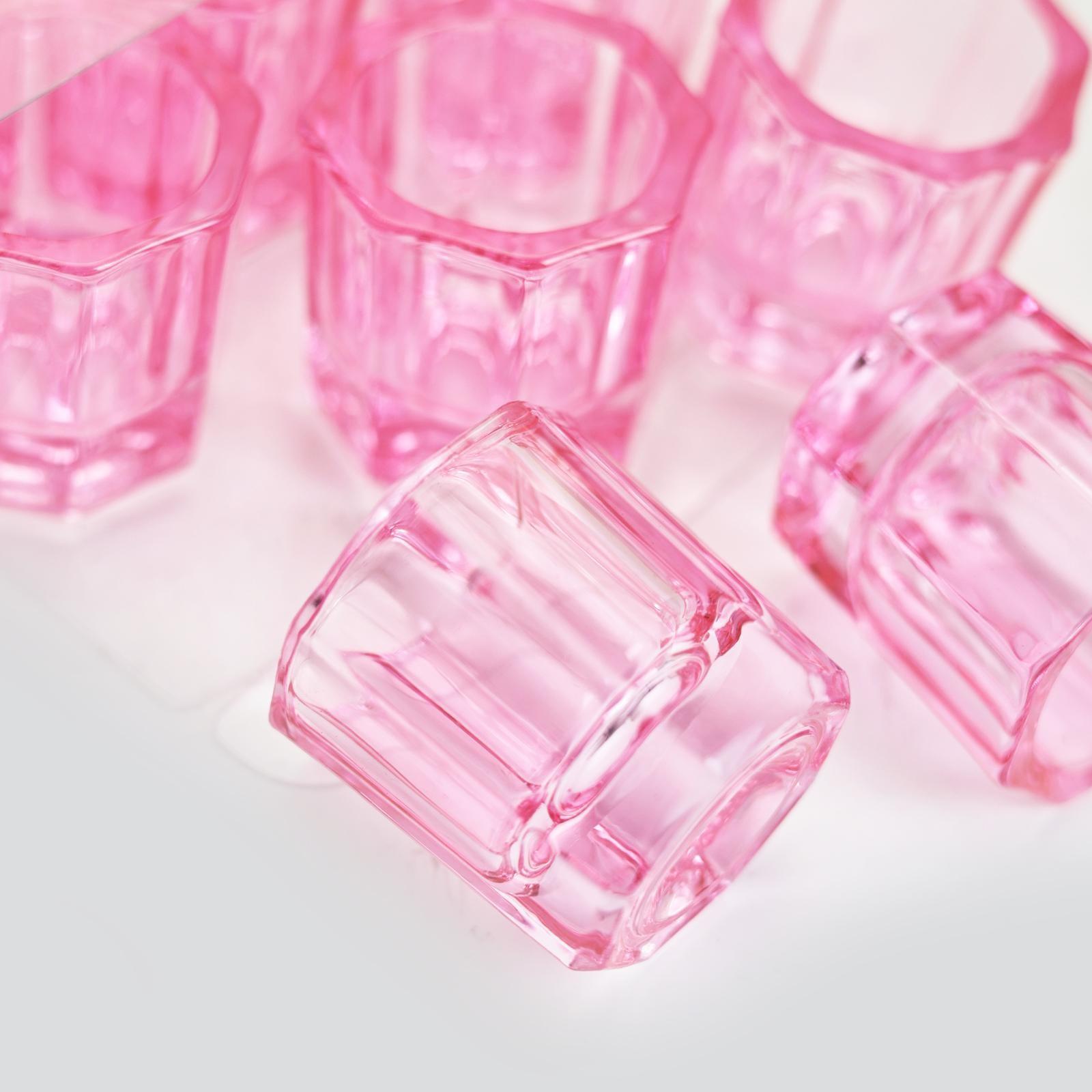 Nail Art Acrylic Nail Brush Cleaning Cup 2-Piece Set Glass Crystal Bowl Grinding Bowl Transparent Glass Gel Mixing Cup Nail Art DIY Palette Crystal Powder Mixer Professional Nail Care Tool Cute Creative Gift