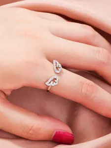 Women's Angel Wing Zircon Ring, Elegant Jewelry Accessory, Perfect Gift Idea, Unique Fashion Design, Suitable for Any Occasion, All Seasons