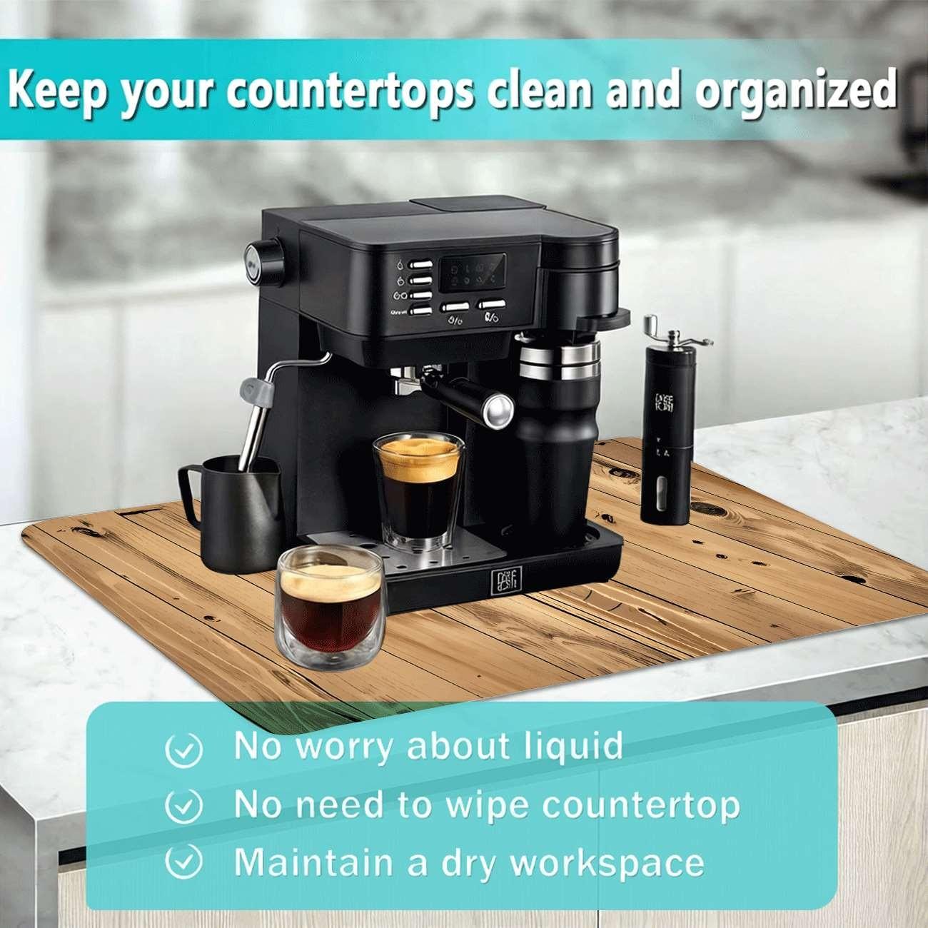 Multi-Functional Kitchen Bar Coaster, Vintage Wood Letter Print Rubber Mat, Easy Clean, Waterproof, Non-Slip, Durable, Home Decor