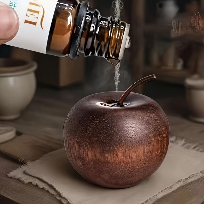 1 piece of natural texture, random pattern, solid wood, elegant wooden incense diffuser. Non-combustible, perfect gift choice – enhances air quality. Apple-shaped fragrance diffuser with natural wood grain. Suitable for homes, cars, offices, bathrooms.