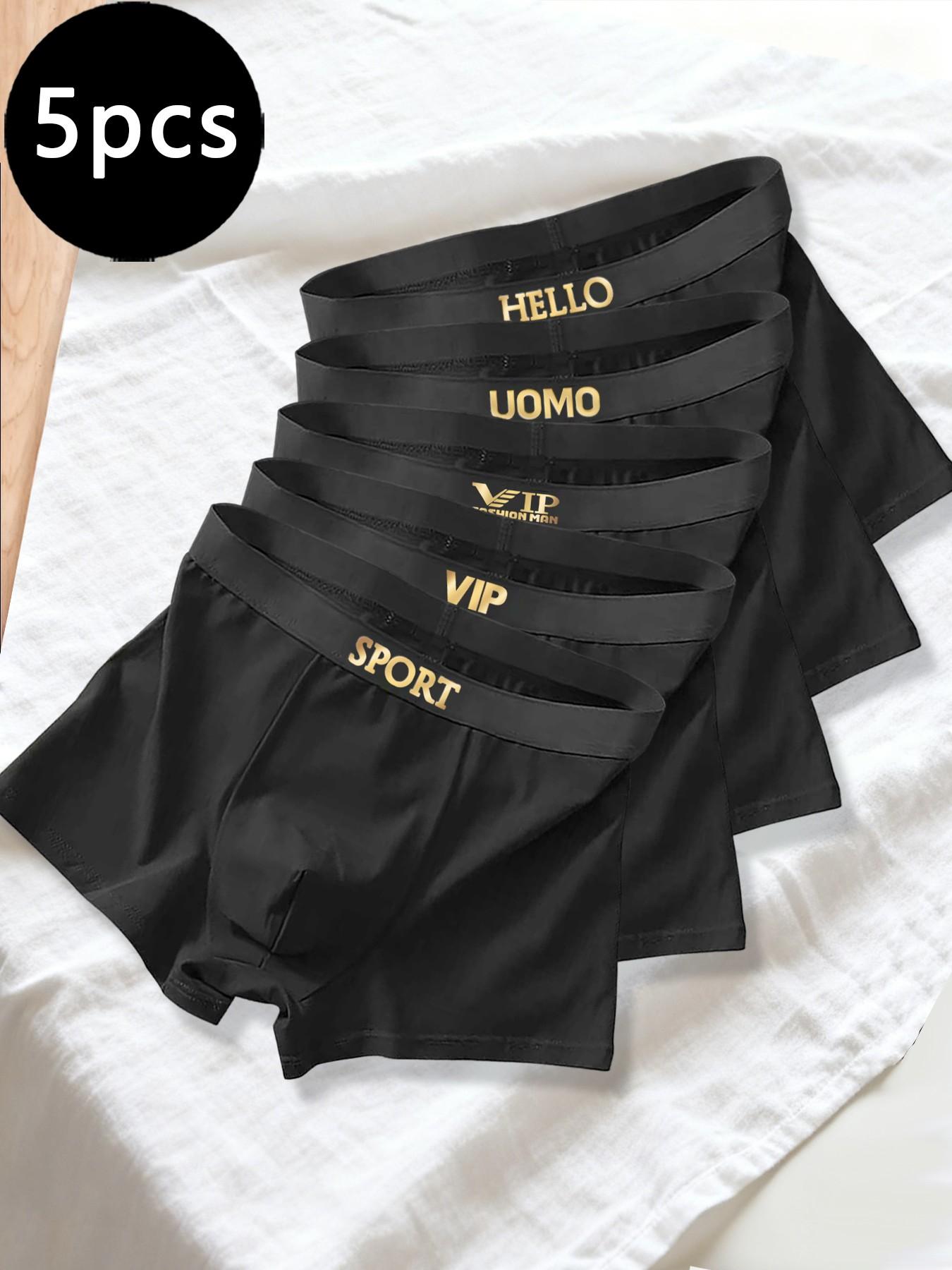 Pack of 5 stylish men's underwear, soft and breathable, simple and versatile, suitable for daily wear