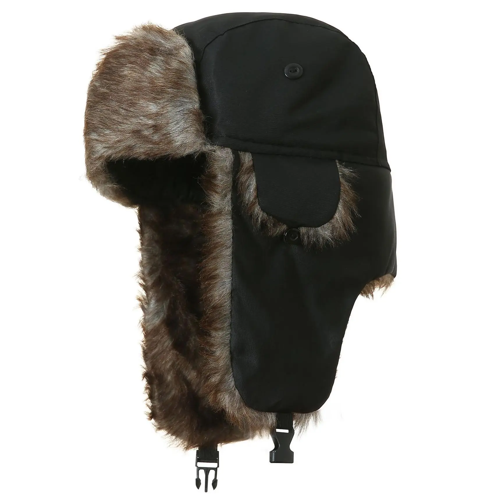 Unisex Aviator Trapper Hat with Faux Fur Lining - Warm, Reflective Winter Cap for Safe Snowy Adventures