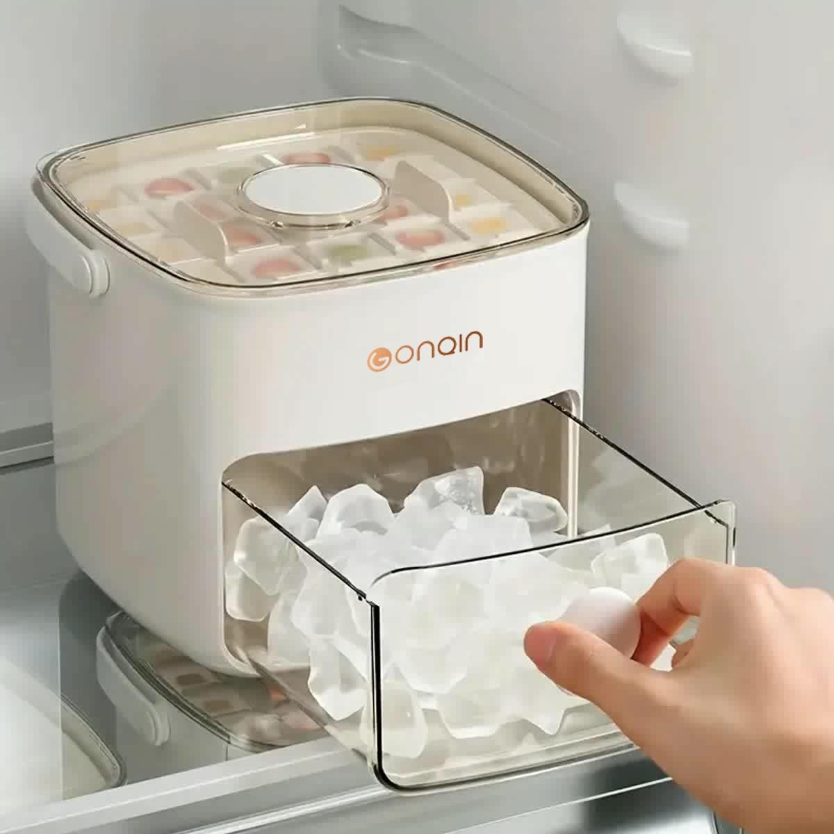 Extra-Large 48-Ice Cube Maker, Easy Glide Design, Double Layer, Food-Grade Plastic, Ideal for Whiskey & Cocktails, Essential Kitchen Tool