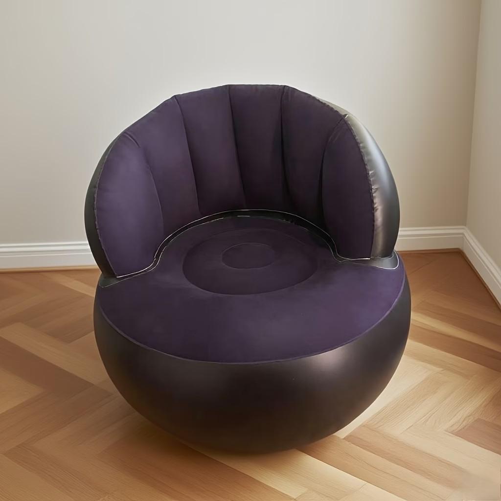 1 Person Portable Inflatable Lazy Sofa, Foldable Air Cushion Couch with Foot Pump, Space-Saving Modern Lounge Chair for Indoor Outdoor Use, Ideal for Camping, Dorm, Apartment, Easy Storage & Transport, Various Colors