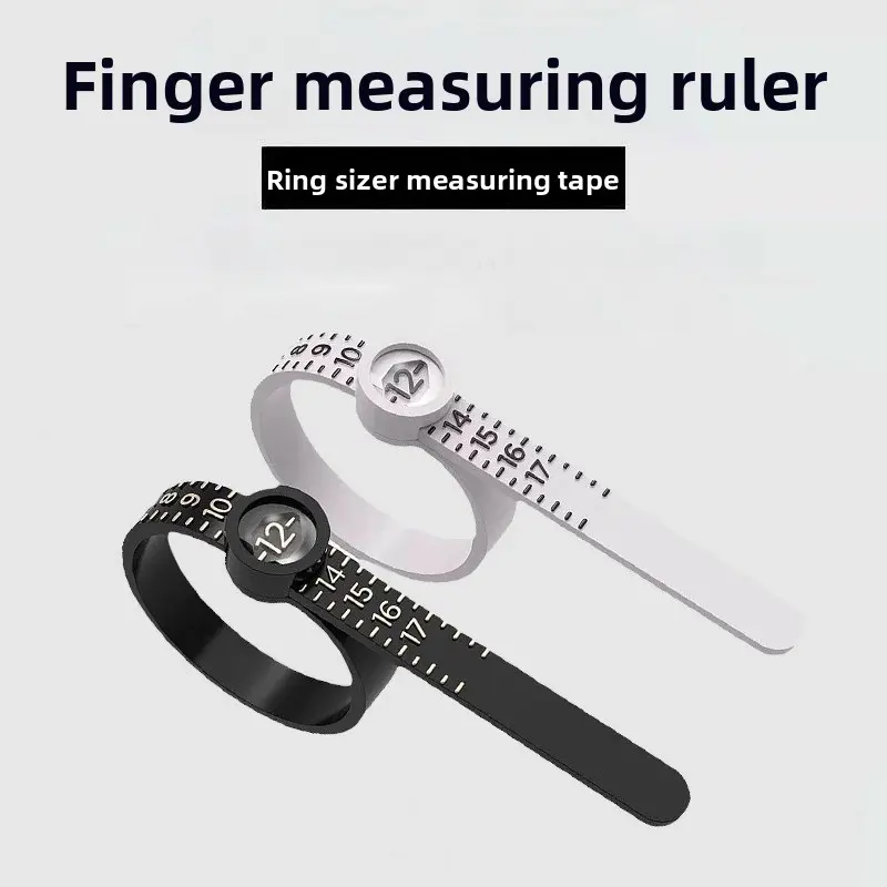 3-Pack White US-Sizing Flexible Ring Sizer Tool with Magnifier Lens, Precise Finger Circumference Gauge, Portable Home DIY Tool for Sports & Outdoor Protective Gear Prep