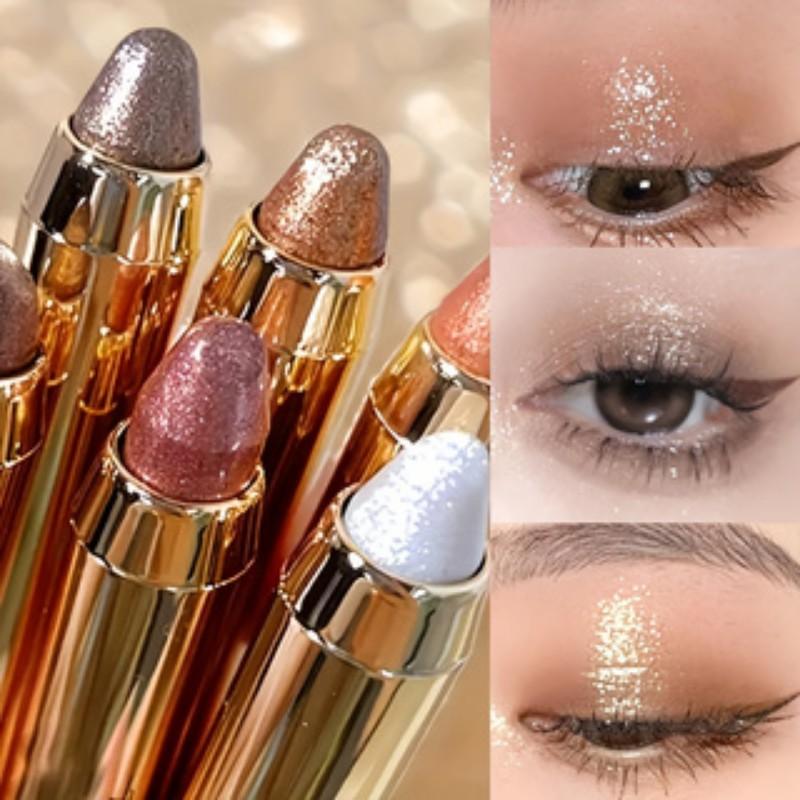 Long-lasting long-lasting shining eyeshadow pen, single-pack waterproof glitter and matte eyeshadow pen, high saturation eyeshadow stick, colorful eye makeup products, beauty supplies