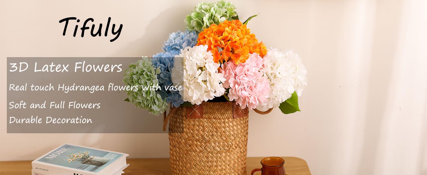 4pcs Fake Hydrangea with Vase -3D Real Faux Hydrangea Flowers and 3pcs Eucalyptus Stems for Wedding Centerpiece Home Table Decoration(White) 4pcs Fake Hydrangea with Vase -3D Real Faux Hydrangea Flowers and 3pcs Eucalyptus Stems for Wedding Centerpiece Home Table Decoration(White)
