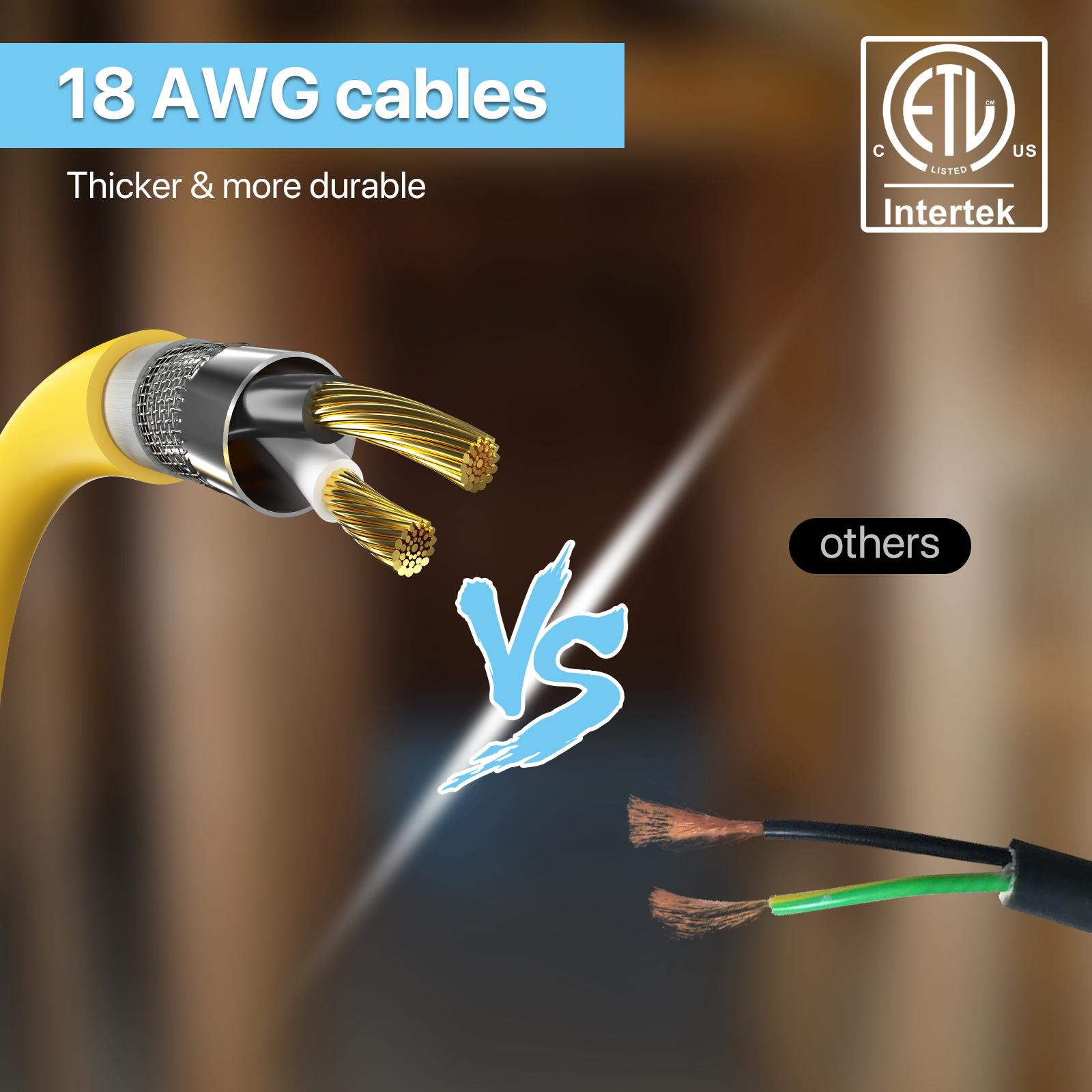 HYPERLITE Construction String Lights: 50FT/100FT 5/10 Bulbs String Work Lights with Climbing Hooks - IP65 Waterproof Linkable LED Construction String Lights for Job Site Attic Renovation Crawlspace Lighting，Outdoor，memorialday summervibes