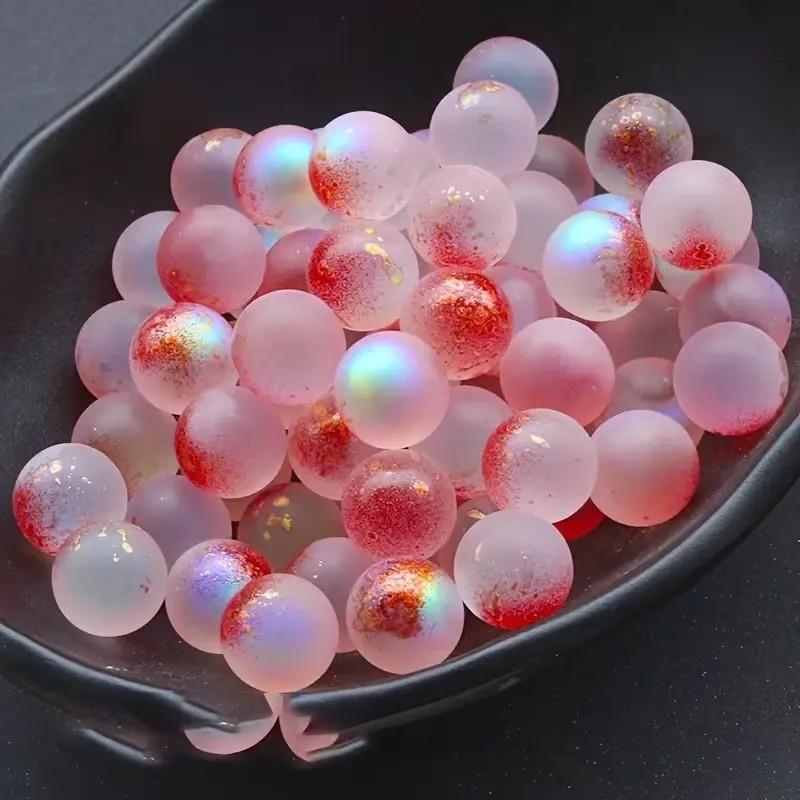 50pcs Glass Crystal Balls, Iridescent Glass Crystal Balls, Blue, Green, Pink & Multicolor Round Shimmering Decorative Balls for Parties, Weddings, Home, Bar, Fish Tank, Patio & Pool Decor, Beading Supplies, Accessories For Beading
