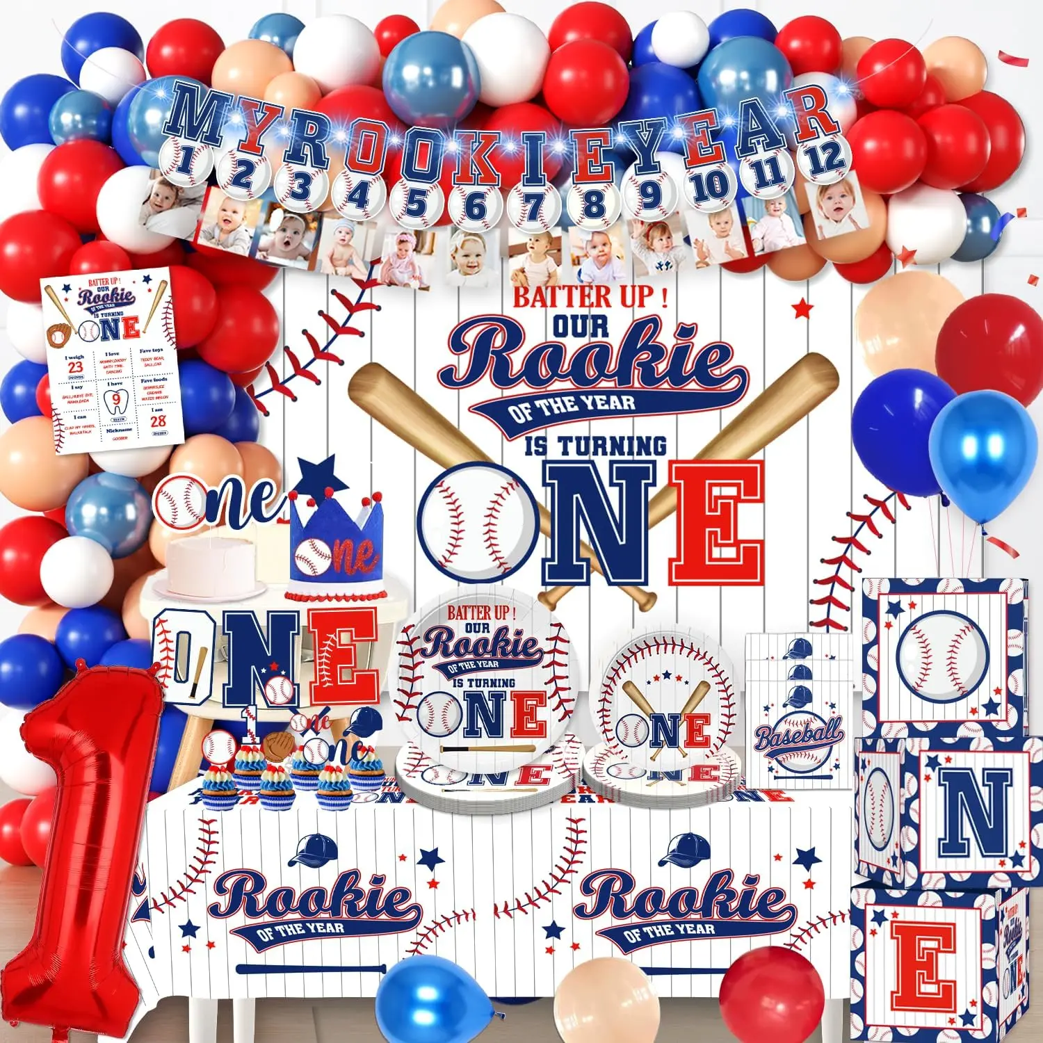 1st Birthday Decorations All-in-One Set for 24 Guests