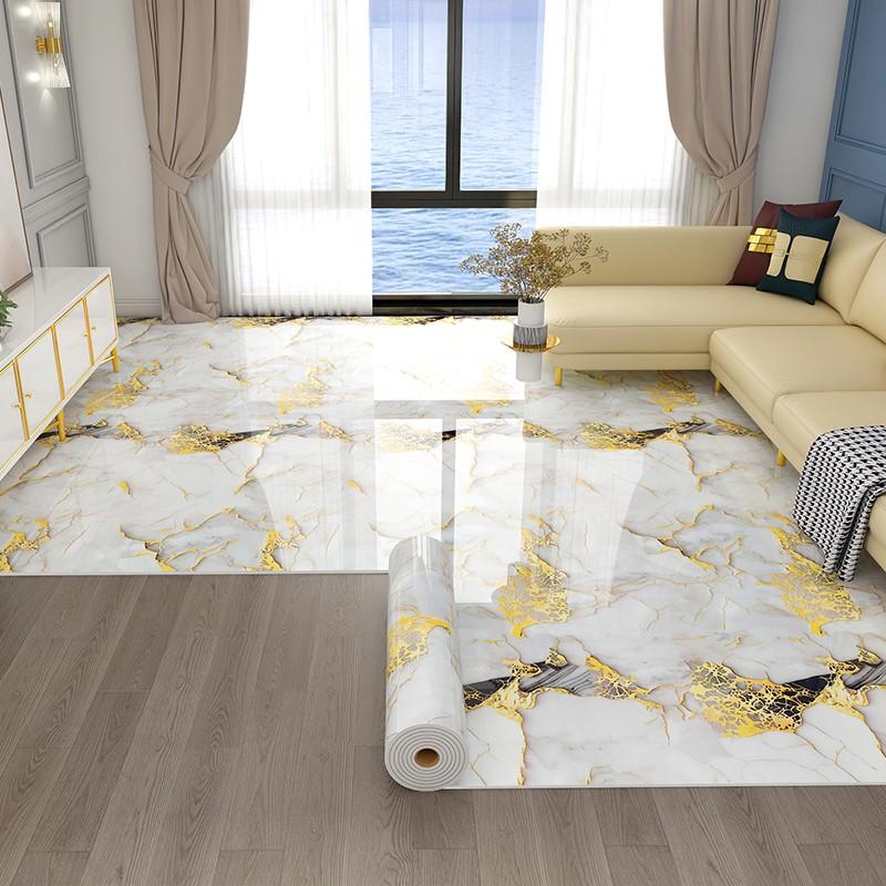 Self Adhesive Vinyl Floor Tile, 1 Roll, 15.74" X 118.11", Bianco Marble Pattern, Marble Texture, Peel & Stick, DIY Flooring for Kitchen, Dining Room, Bedrooms & Bathrooms, Peel and Stick Flooring