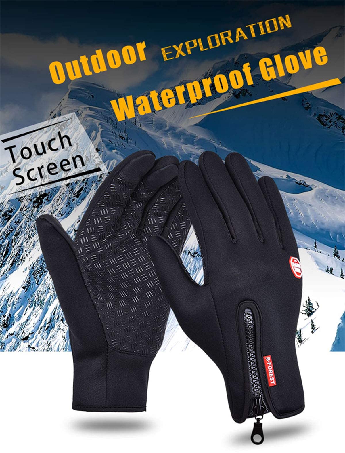 Unisex Winter Thermal Gloves Mens Touch Screen Gloves Windproof Waterproof and Non-Slip Gloves for Outdoor Running, Cycling, Drivin