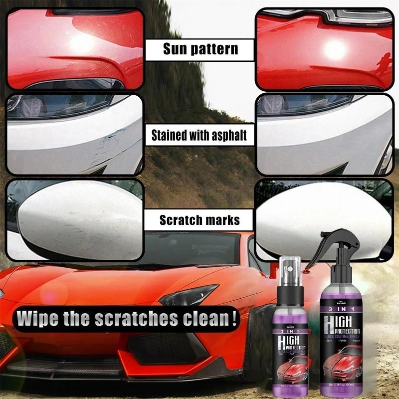 3 In 1 Car Ceramic Coating Spray 100ml Polishing Spraying Wax Polishing Paint Coating Agent Body Compound Scratch Repair