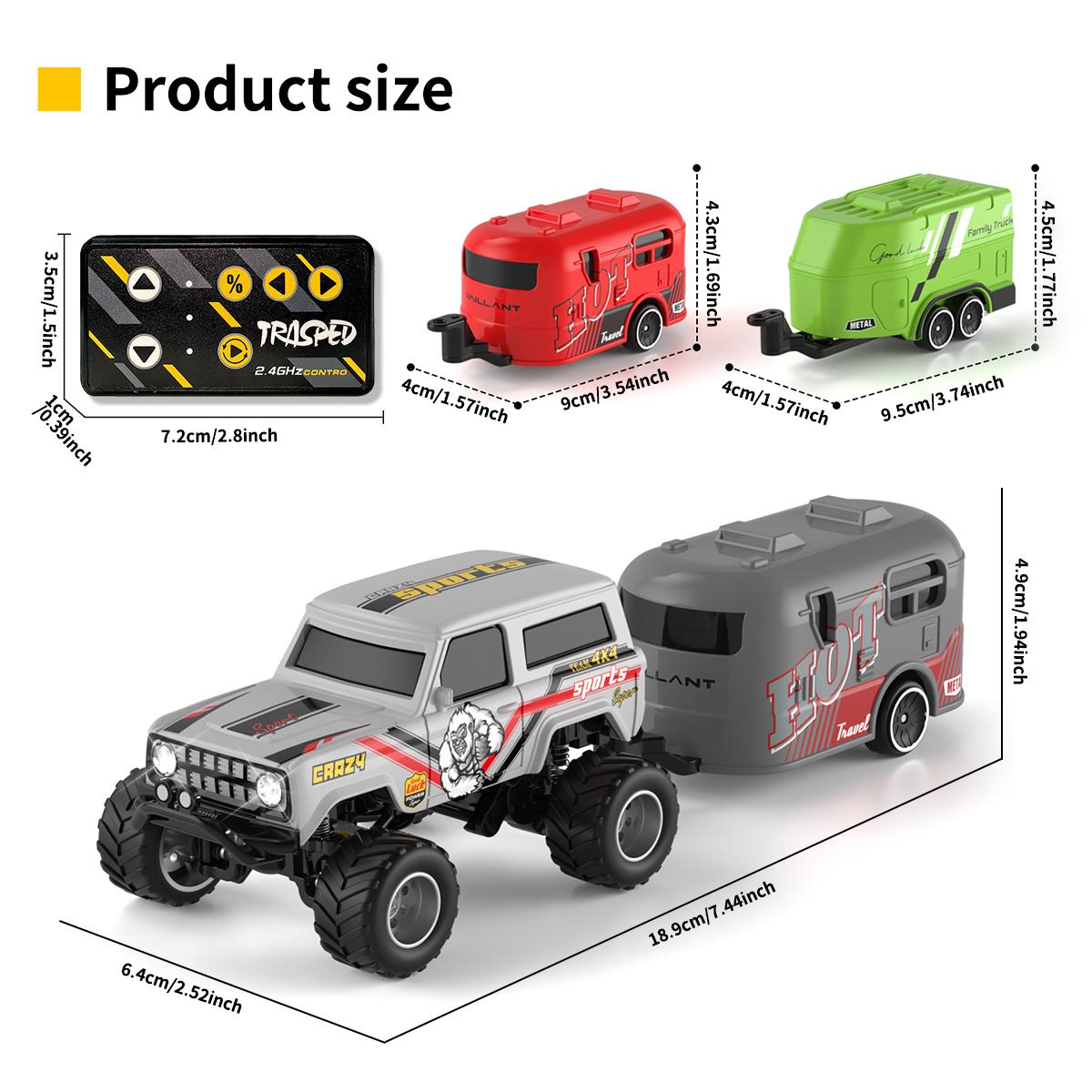 Mini Remote Control Car All-Terrain Climbing, Automatic Demonstration Mode, Spring Shock Absorption, 2.4g Interference-Free, LED Lights, Speed Gears, Remote Controlled Car