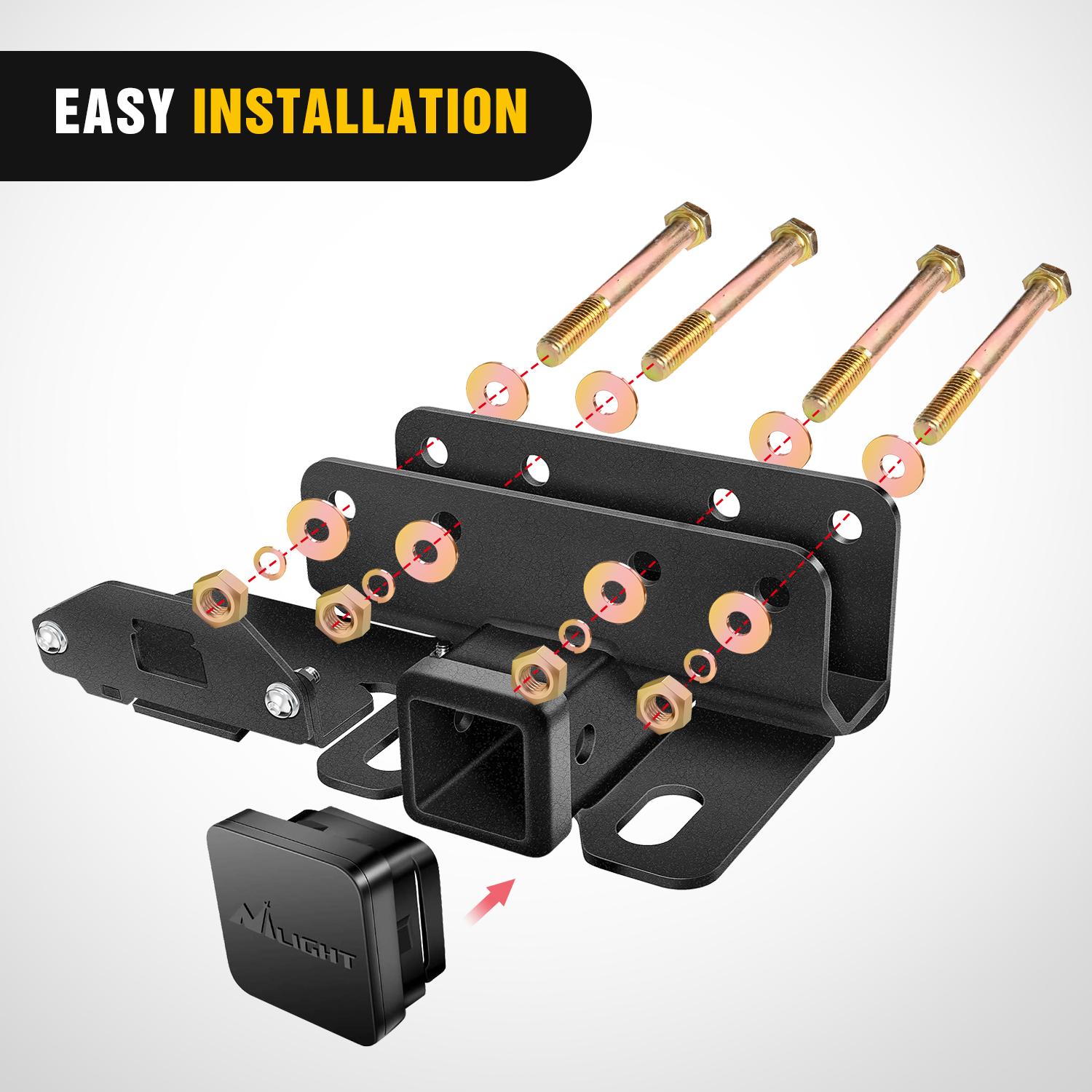 Nilight 2 Inch Rear Trailer Hitch Receiver Kit for 2021 2022 2023 2024 Ford Bronco 2 Door 4 Door (Exclude Bronco Sport) Rear Bumper Tow Hook Black Hitch Cover Kit Truck Accessory dealsforyoudays Nilight 2 Inch Rear Trailer Hitch Receiver Kit for 2021 2022 2023 2024 Ford Bronco 2 Door 4 Door (Exclude Bronco Sport) Rear Bumper Tow Hook Black Hitch Cover Kit Truck Accessory dealsforyoudays