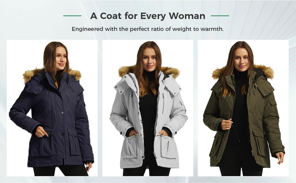 Women's Quilted Winter Coat Warm Puffer Jacket Thicken Parka with Removable Hood  giftideas christmasgift