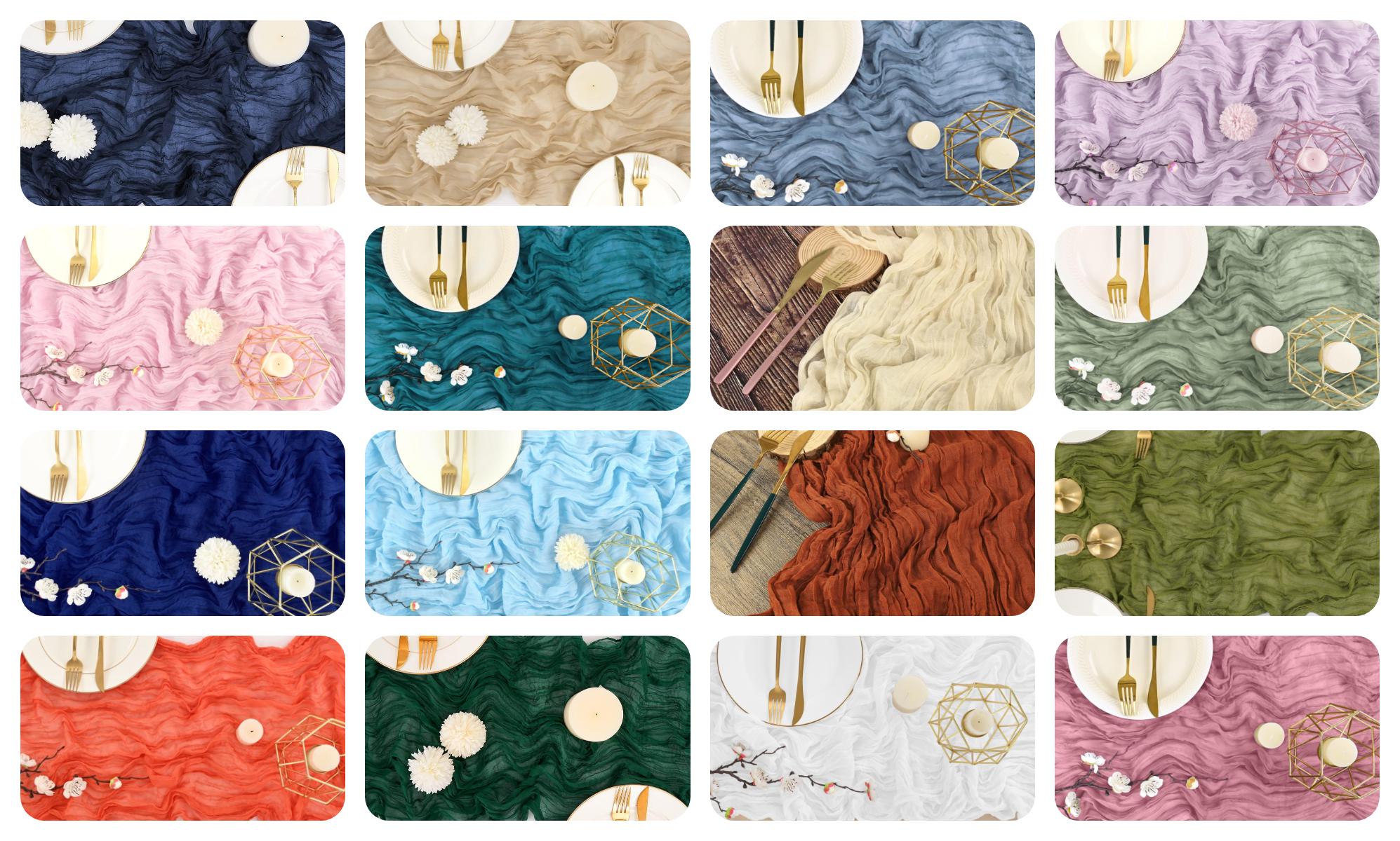 FANI 3/12/24 Pcs 17.7x108 Inches Cheesecloth Table Runner Boho Romantic Gauze Long Rustic Sheer for Wedding, Bridal Baby Shower, Birthday Party, Cake Table,Christmas, Arbor Decorations,Event FANI 3/12/24 Pcs 17.7x108 Inches Cheesecloth Table Runner Boho Romantic Gauze Long Rustic Sheer for Wedding, Bridal Baby Shower, Birthday Party, Cake Table,Christmas, Arbor Decorations,Event