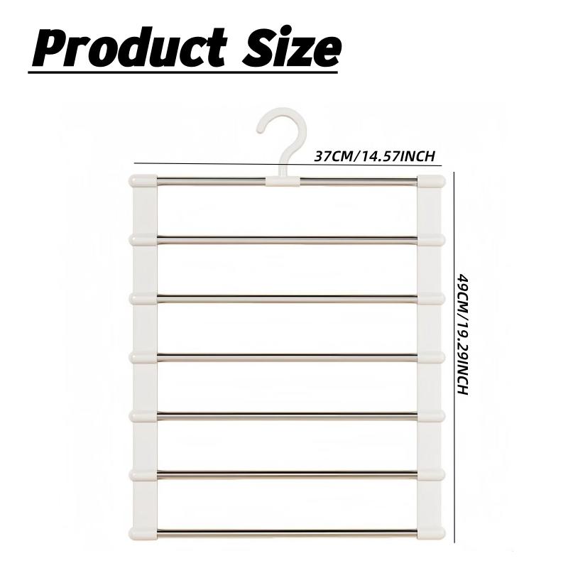 Multifunctional Closet Organizer Rack, 7-Tier Cloud Ladder Pants Hanger, Foldable Seamless Pant Hook, Compatible with Pants/ties/bedding/towels