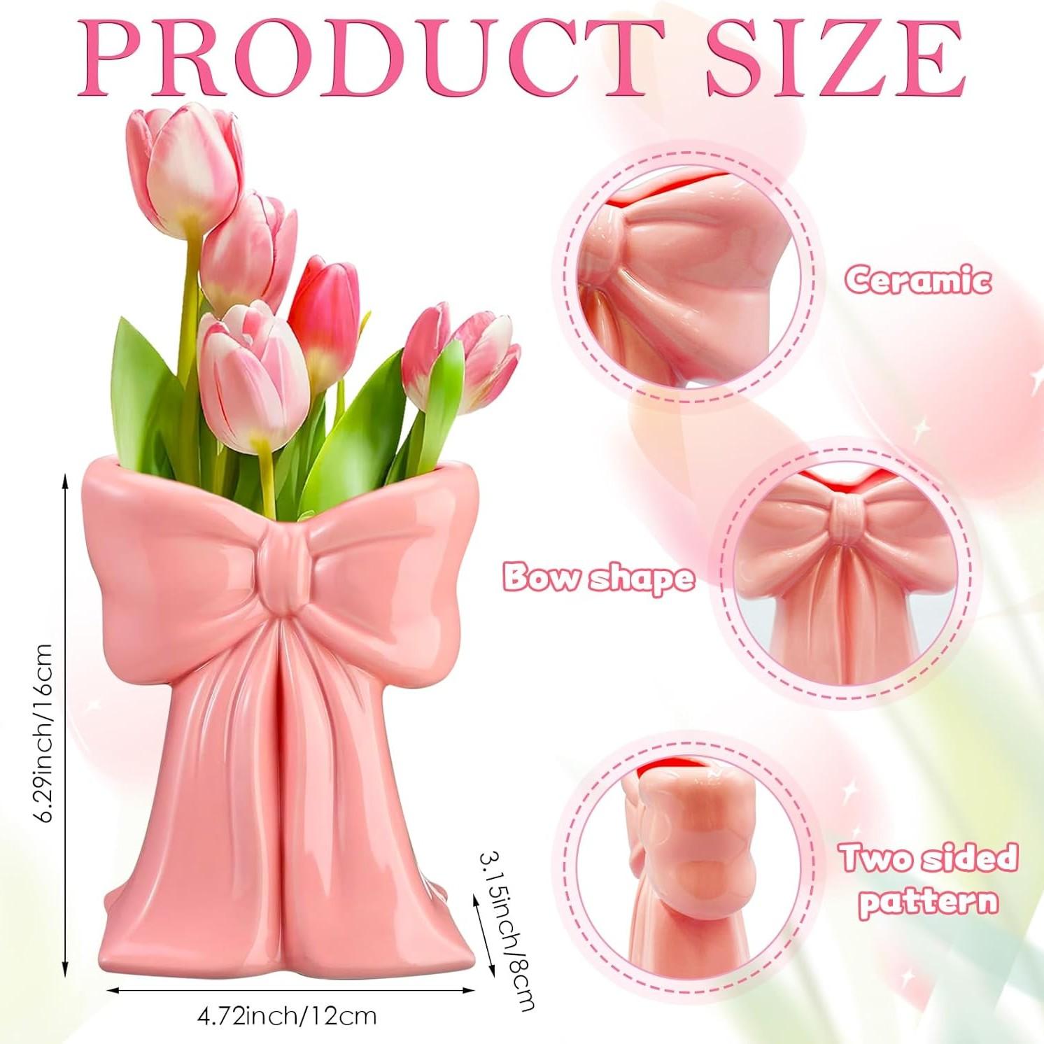 Bow Shape Makeup Storage Box, Cosmetic Tool Organizer, Desktop Decorative Vase, Living Room TV Cabinet Bow Decoration, Beauty Organizer, Beauty Supplies Organizer