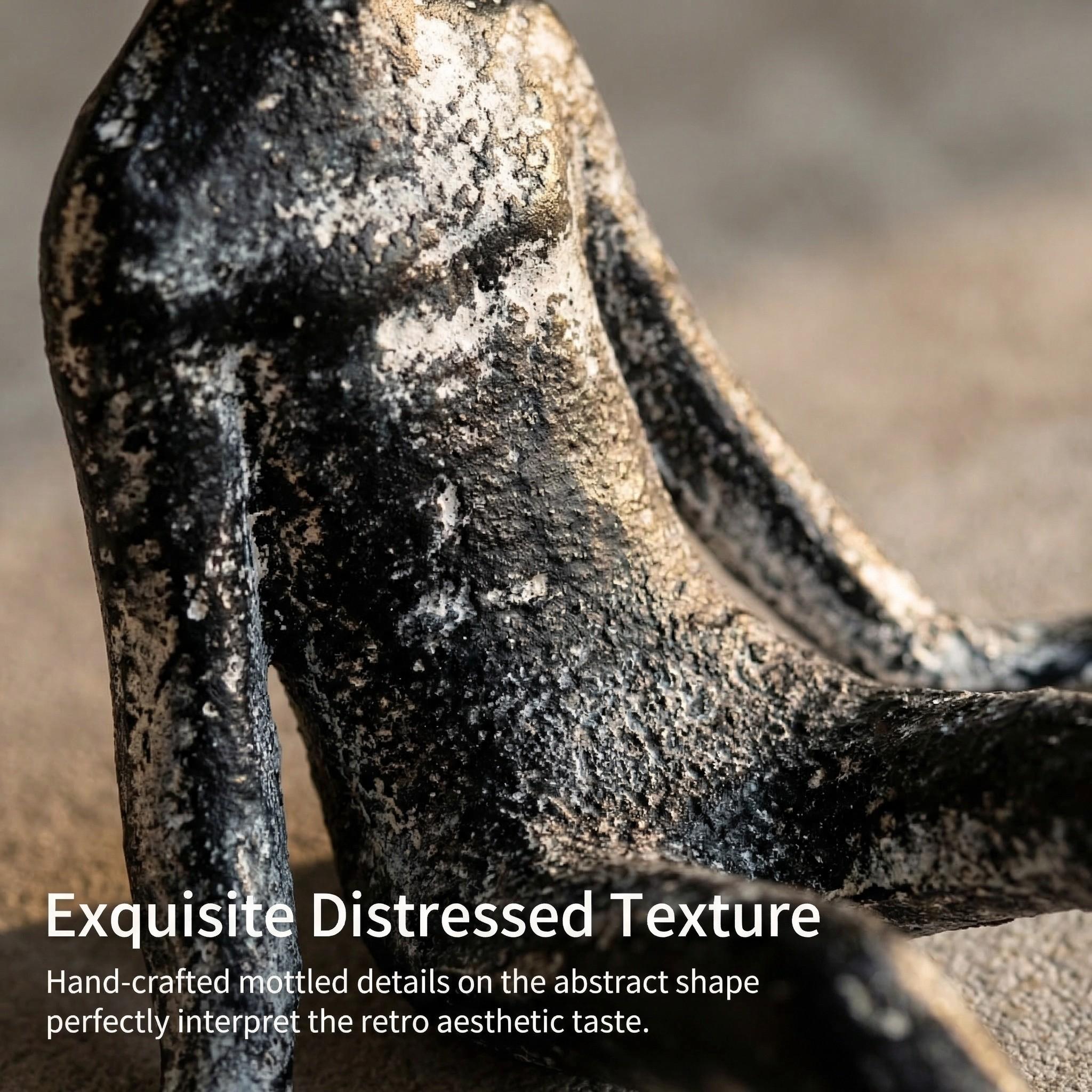 1pc Cast Iron Vintage Seated Human Statue Ornament, Home Desktop Decor, Counter, Window Shelf, Bar, Bookshelf Decoration