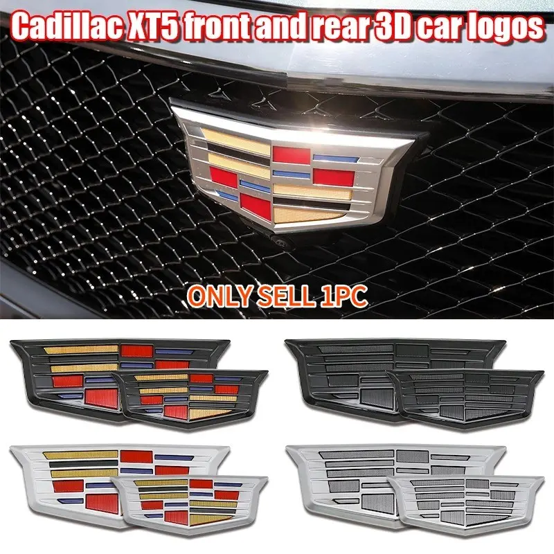 Cadillac Car Front Rear Emblem, Hood Decoration Part, Scratch-Resistant Reinforced Badge Replacement, Fits Xt5 Models, Exterior Modification Accessories, Car Decorations