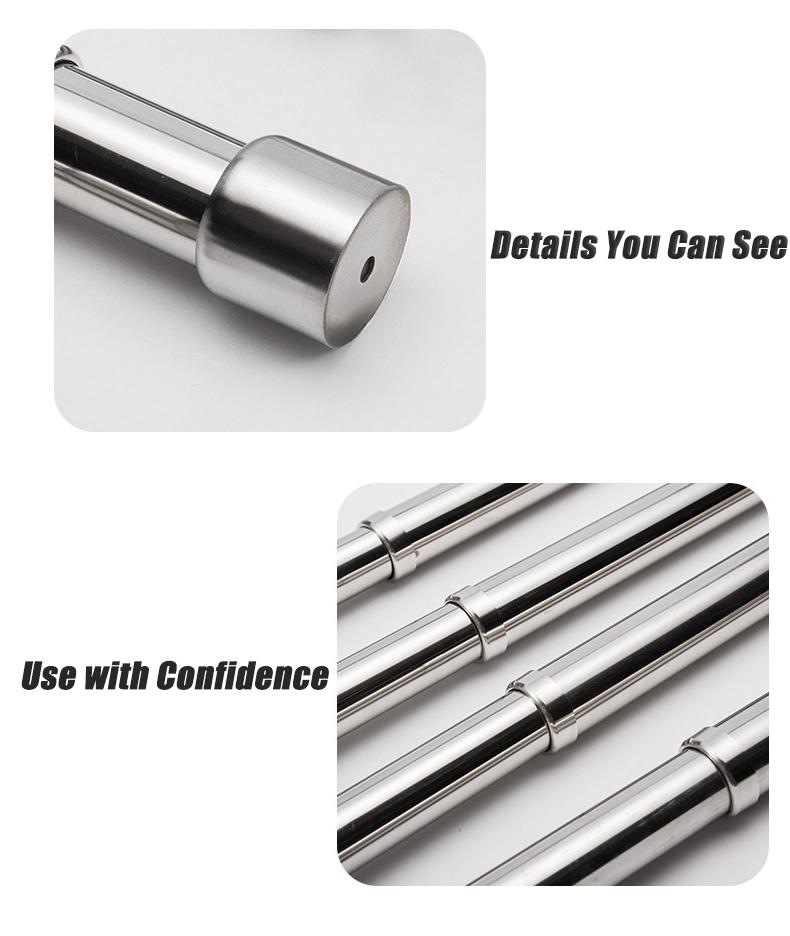 2-Piece Multifunctional Extendable Rods, Adjustable Metal Bars for Closet Storage, Durable Expandable Hanger & Clothesline, Space Saving