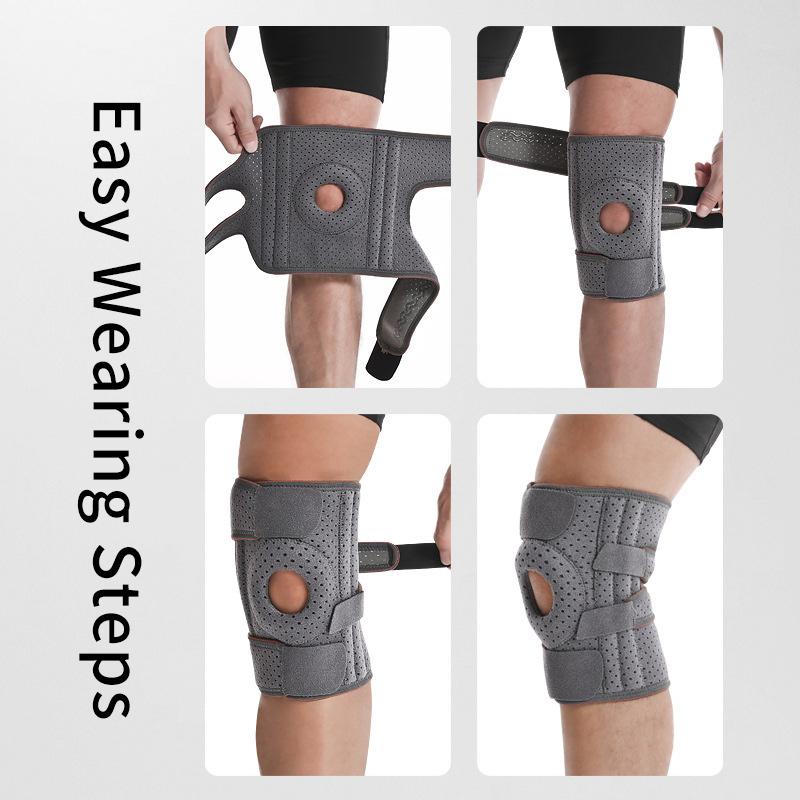 Knee brace for knee pain relief, compression knee support with breathable mesh, adjustable knee bandage with side stabilizers, extra soft bandage for sports, running, meniscus tear, ACL, arthritis relief