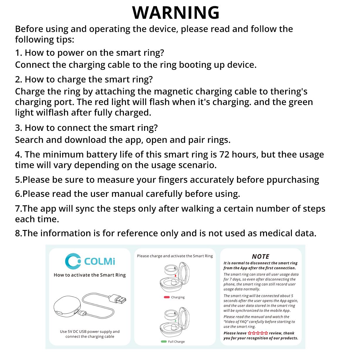 COLMI R10 Temperature Smart Ring – 5ATM Waterproof Fitness Tracker with Heart Rate & SpO2 Monitor, USB Rechargeable