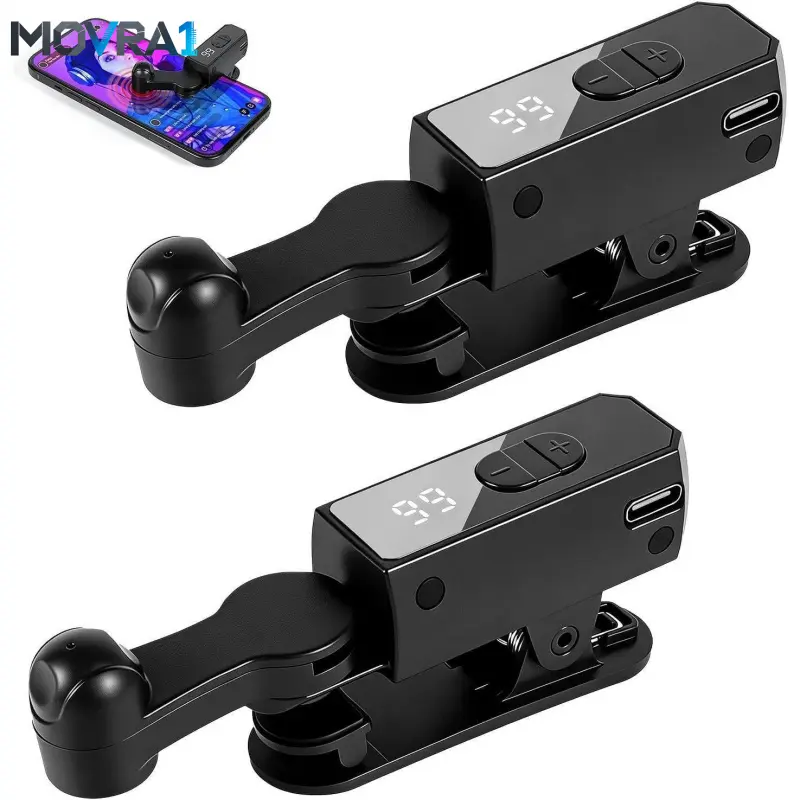 MOVRA1 Wireless Auto Clicker Accessory - 2 Pcs Set, Soft Rubber, Silent Motor, Rechargeable Screen Tapper for iPhone/iPad/Android, 107 Adjustable Speeds for Gaming, 4-8h Life, Black, Sports & Outdoor Essentials