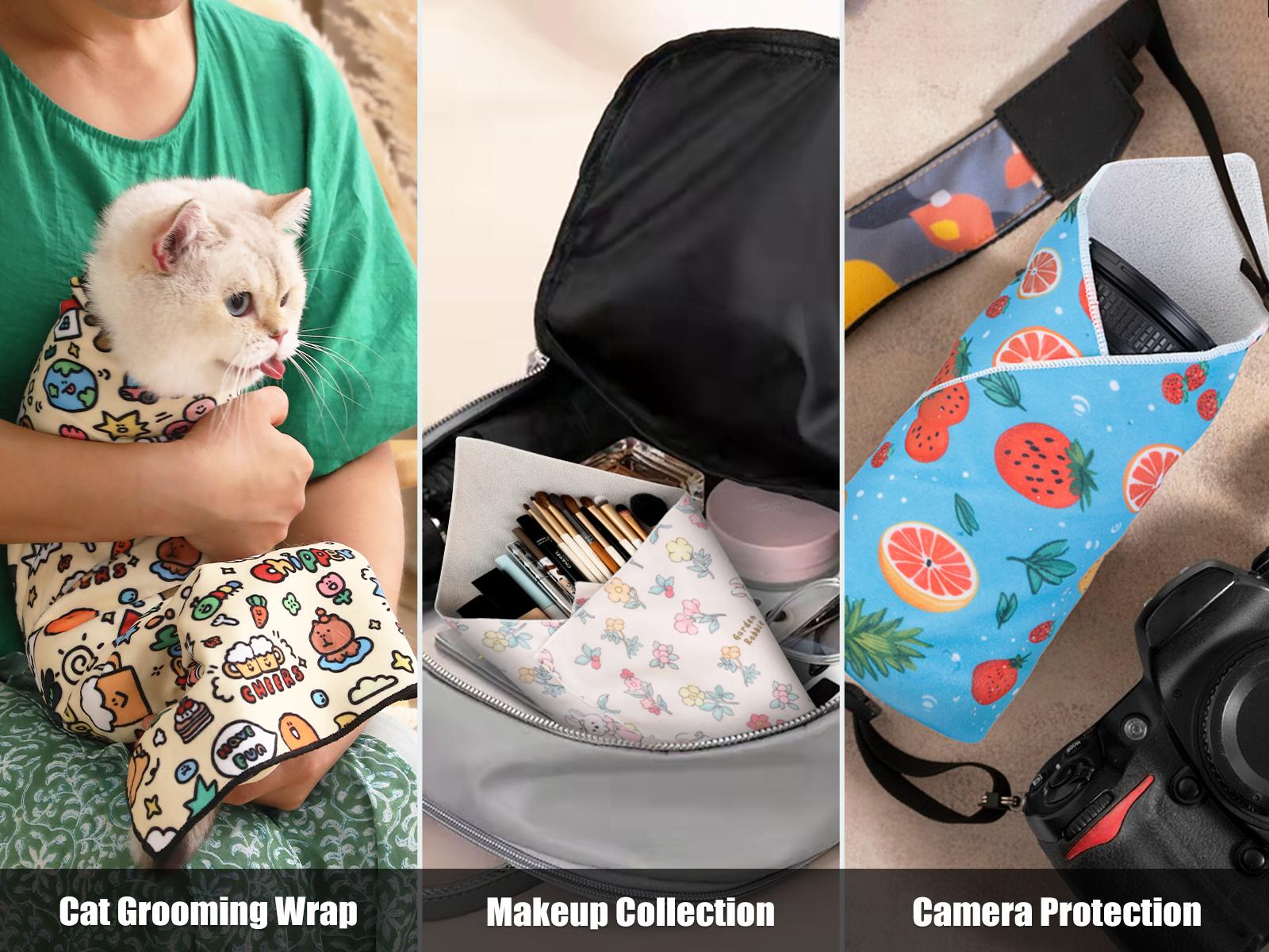 Walking Way Multi-Use Protective Wrap - Self-Adhesive Magic Cloth Cover for Camera Lens, Smartphones, Laptop & Makeup Tools Washable & Reusable Pouch
