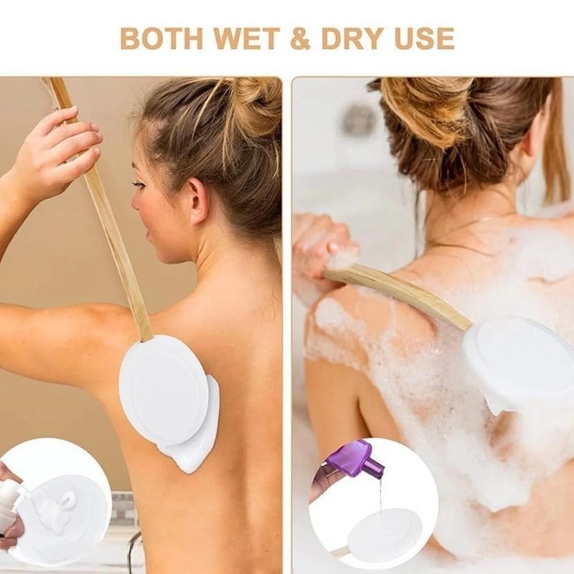 Long Handle Back Applicator Set with 3 Replaceable Cotton Pads, Easy-To-Use for Seniors and Women, Ideal for Body Lotion, Creams, Sunscreen